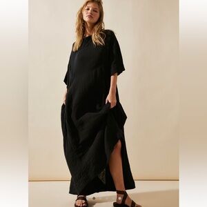 Free People Textured Black Dress